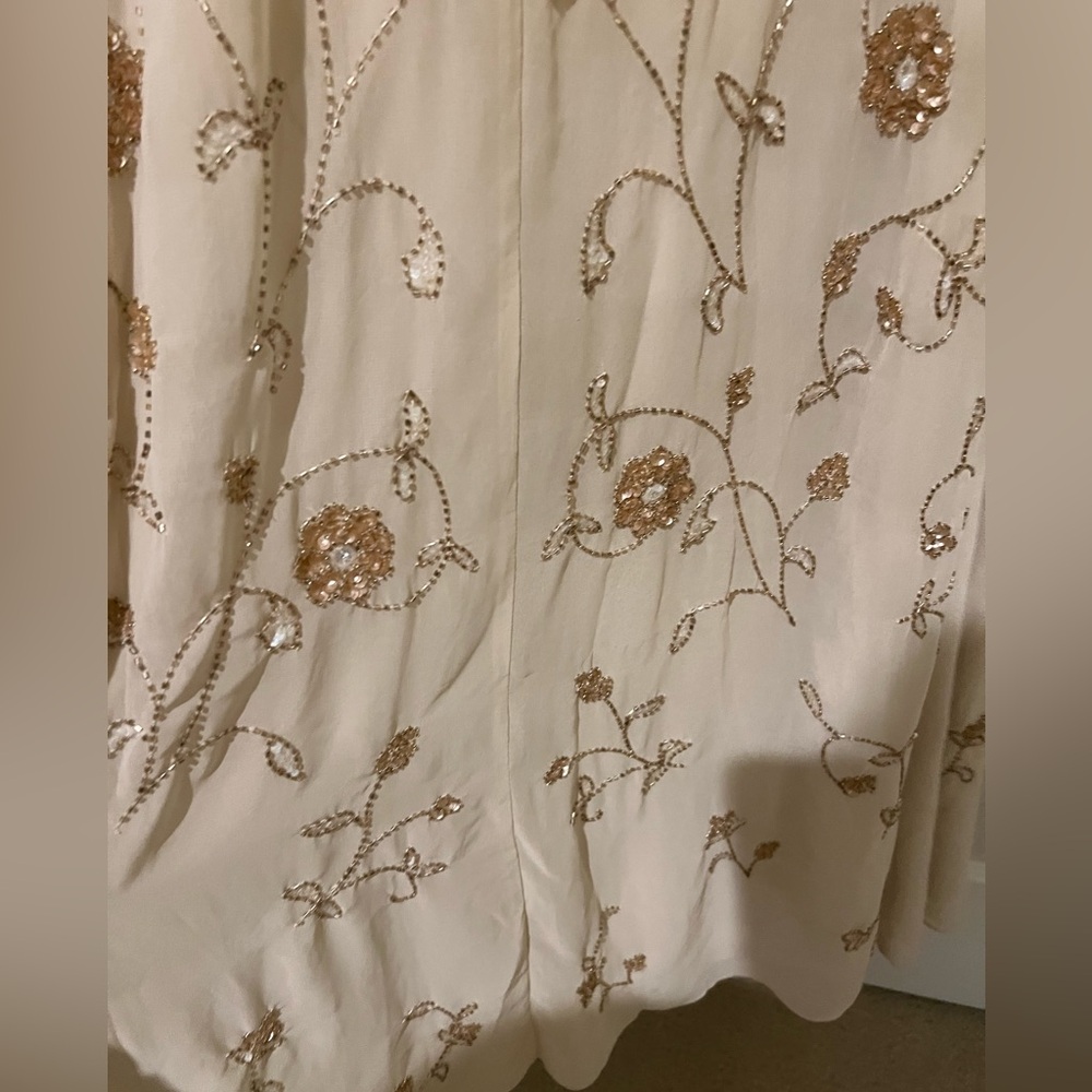🌺BHLDN Plymouth Wrap Flutter Sleeve Beaded Maxi 👗Gown - Picture 4 of 17